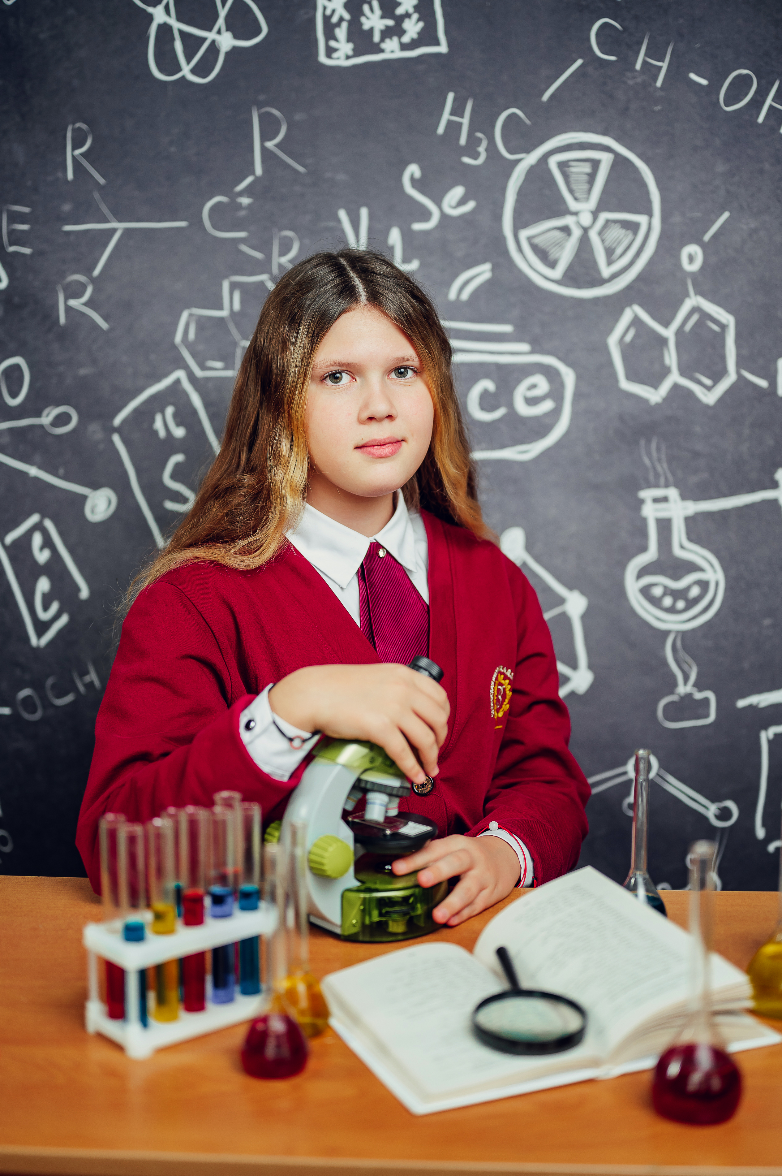 Кардиган для девочки (бордо)